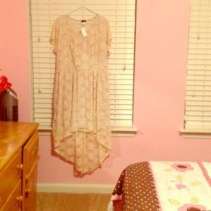 Lace High Low Cream Dress
