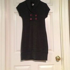 Dark grey short sleeve sweater dress