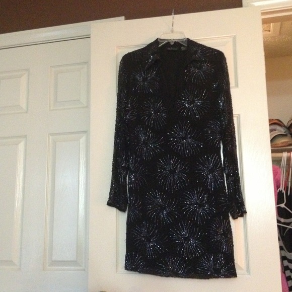 ***REDUCED***. VS black silk "firework dress"