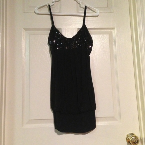 Black spaghetti strap dress