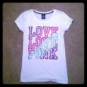 Vs PINK sparkle/glitter tee