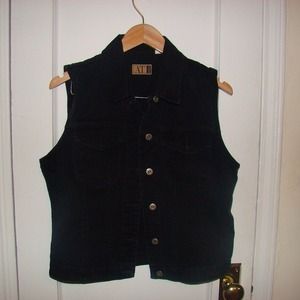 Black denim vest
