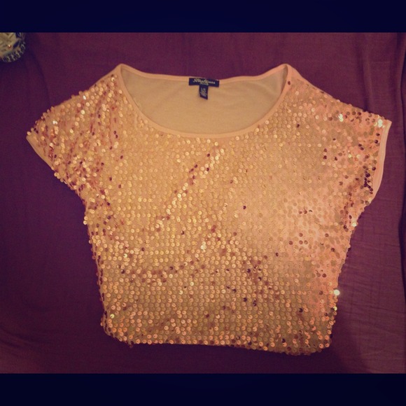 Peach Sequined top