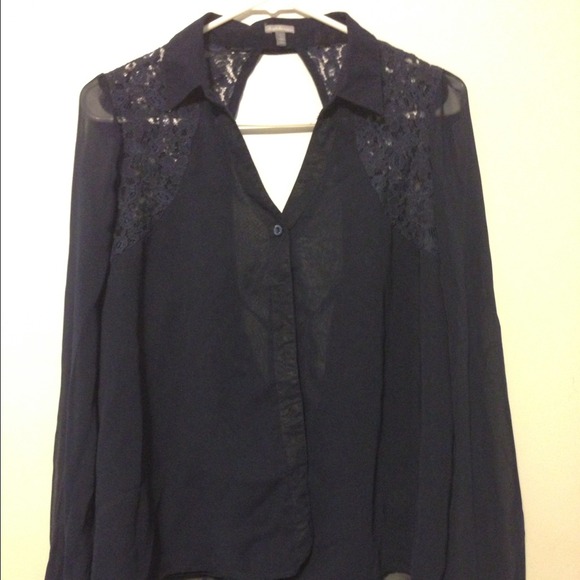 Charlotte Russe Tops - 🌀SOLD!🌀High-low button up with tie on back