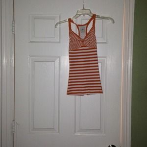 Orange & white striped tank