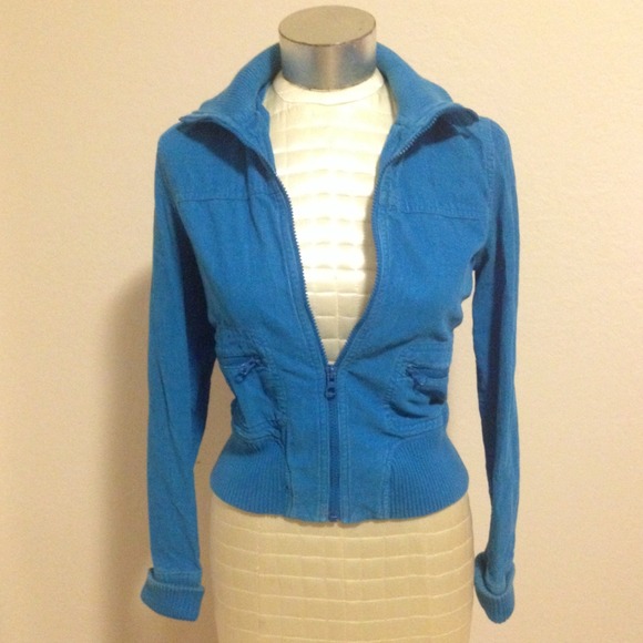 50% off! Last day! Electric blue corduroy bomber~ - Picture 2 of 4
