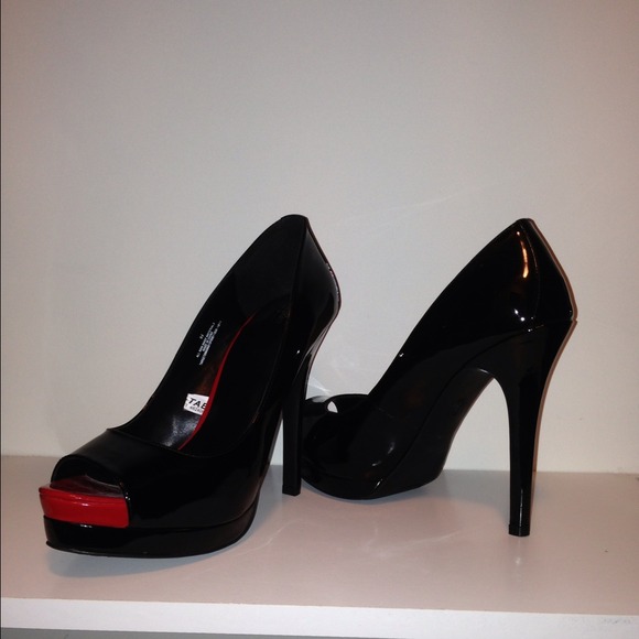 Black, Mossimo, HIGH, Peep-Toe