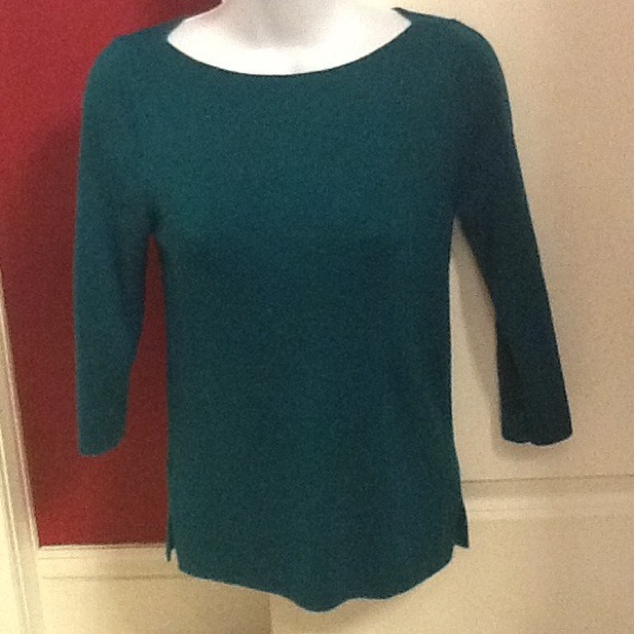 Ann Taylor Forest Green 3/4 Sleeve Sweater XS