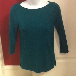 Ann Taylor Forest Green 3/4 Sleeve Sweater XS