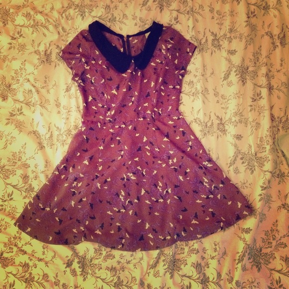 ❌SOLD❌ Dress W/ Bird Pattern & Collar