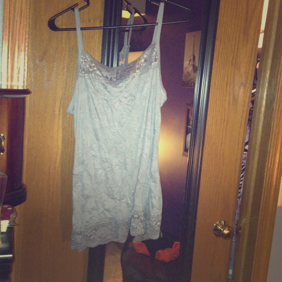 💄SOLD💄Size 0 Gray Maurice's lace tank top