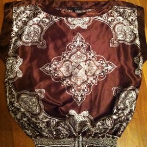 Very cute brown & white shirt & baby blue shirt.