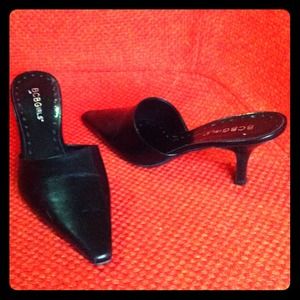 2 inch black open heel stilleto