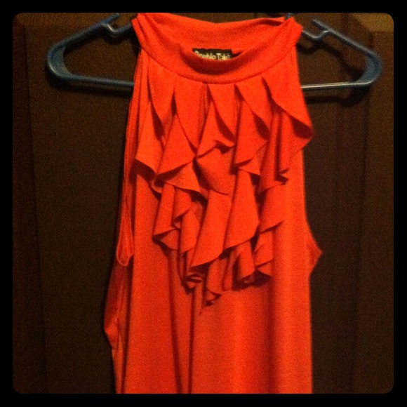Coral pink  flirty top