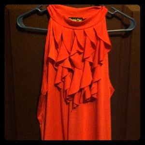 Coral pink  flirty top