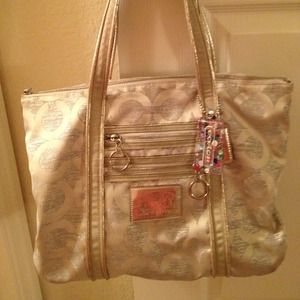 Large silver Coach bag