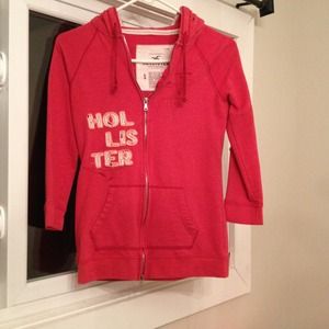 Hooded zip sweatshirt.