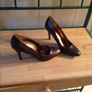Reduced- Wellington faux snake print pumps was $15