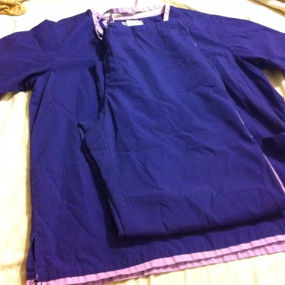 Purple scrubs top and bottom
