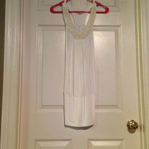 White beaded tank tunic