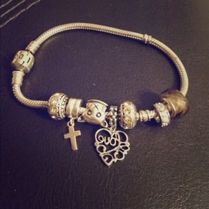 Silver Pandora bracelet-used