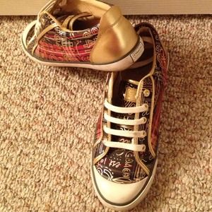 ✂Coach plaid tennis shoes✂