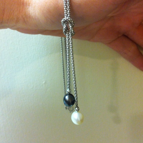 Black and white pearl necklace