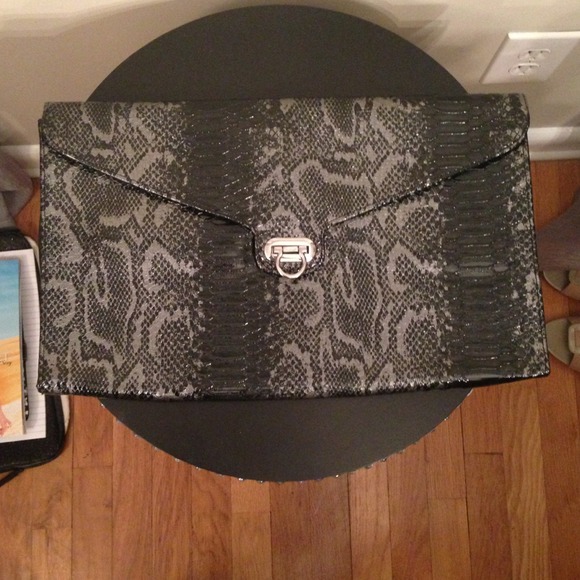 OVERSIZED snake skin clutch