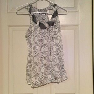 White and grey tank with bow on the back