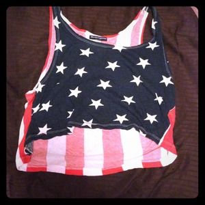 BrandyMelville American flag double sided croptop!