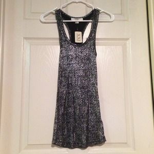 Black and silver tight fitted tank