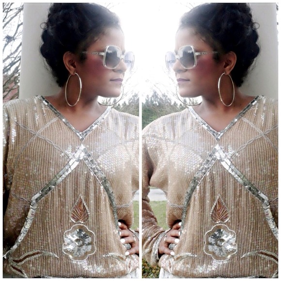 ❌❌SOLD❌❌Dress Down Sequins Top - Picture 2 of 2