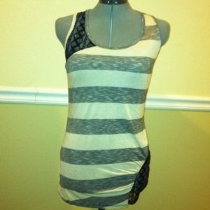 Lace and stripes tank top