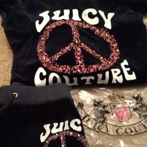 Navy Suit Authentic Juicy Couture hoodie/short set