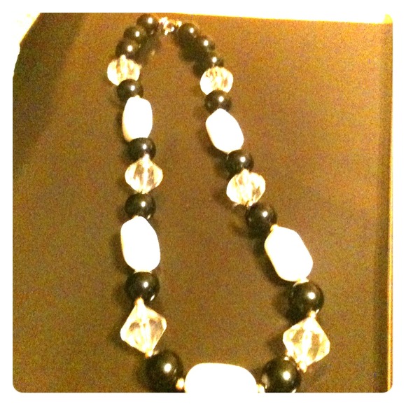 Black and white beaded necklace