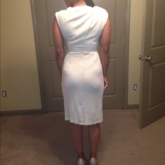 Beige with Gold Sparkle Sweater Dress - Picture 2 of 2