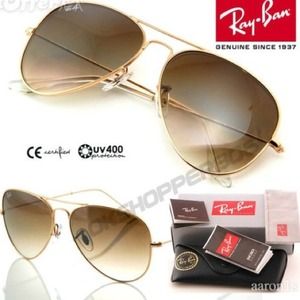 RayBan gold frame aviators w/case