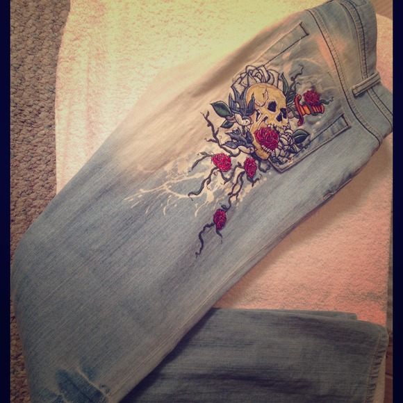 ****SKULL denim jeans****SOLD.      SOLD