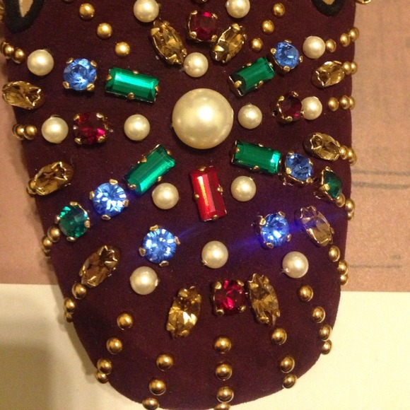 Prada Jeweled Suede Loafers SZ 10 40 - Picture 2 of 4