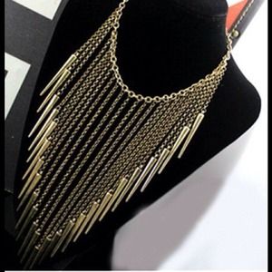 Exaggeration Bullet/Rivet Super Tassel Necklace