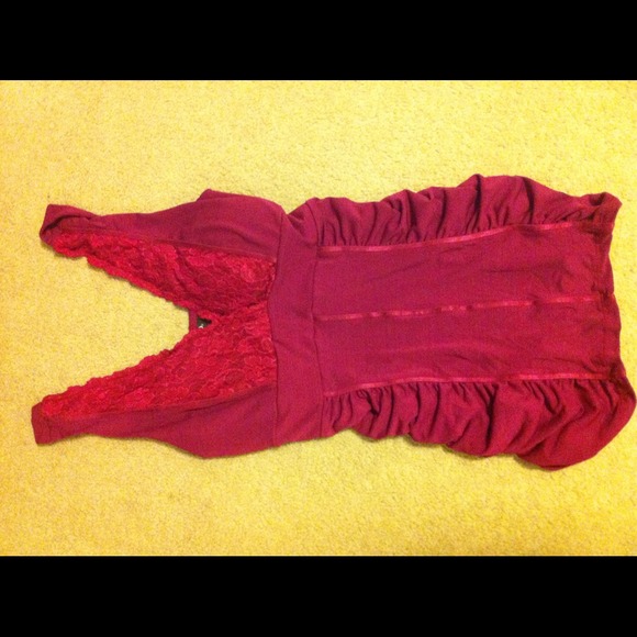 Purple lace low cut top