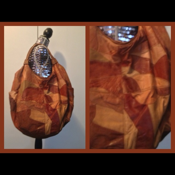 Multi leather patch bag