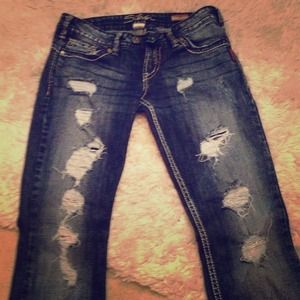 Silver boot cut jeans
