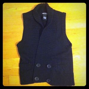 Black Sweater Vest with Buttons