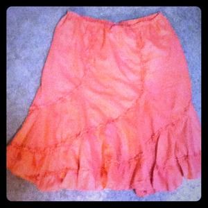 This is a pink and flowy skirt