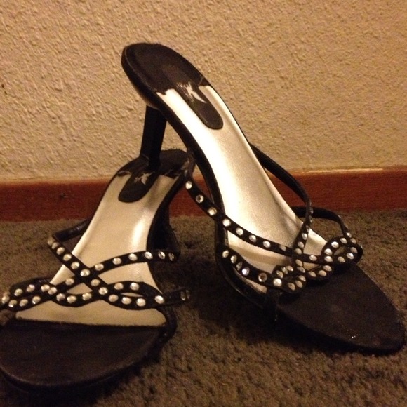 Black strapy heels