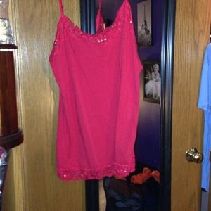 💄Sold💄Red sequins and lace 3X tank top