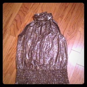 Gold halter top
