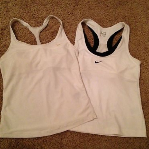 2 White Nike Work out Tank