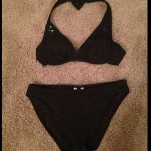 ⛔Sold⛔ DKNY Black with gems swimwear